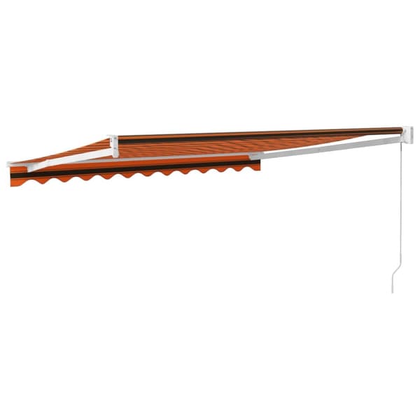 vidaXL Uttrekkbar markise oransje og brun 3,5x2,5 m stoff og aluminium
