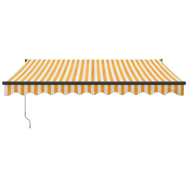 vidaXL Uttrekkbar markise gul og hvit 3,5x2,5 m stoff og aluminium