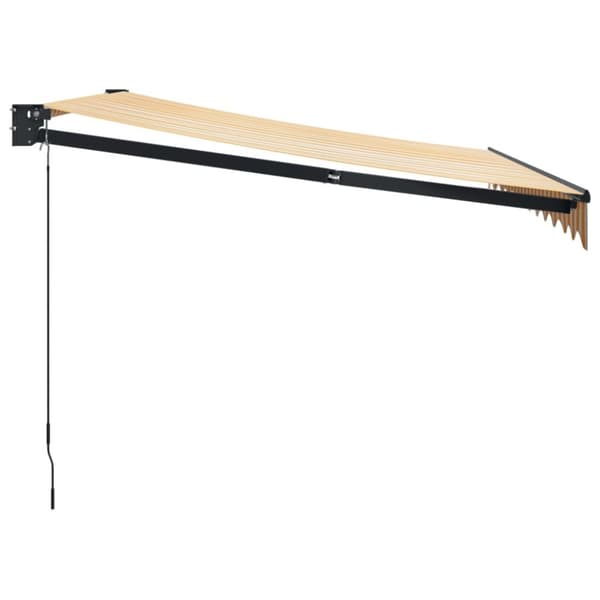 vidaXL Markis infällbar gul och vit 3,5x2,5 m tyg&aluminium
