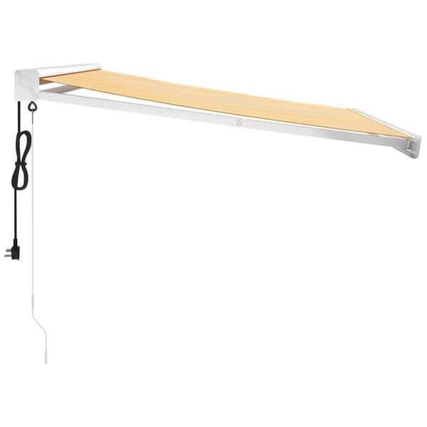 vidaXL Uttrekkbar markise gul og hvit 3x2,5 m stoff og aluminium