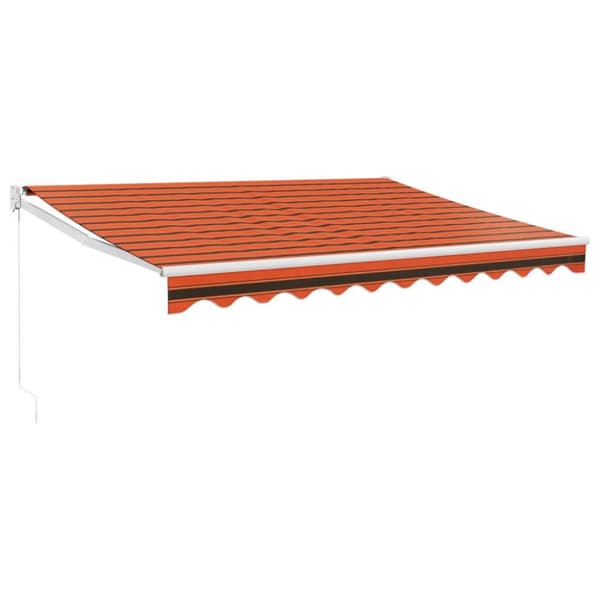 vidaXL Uttrekkbar markise oransje og brun 3x2,5 m stoff og aluminium