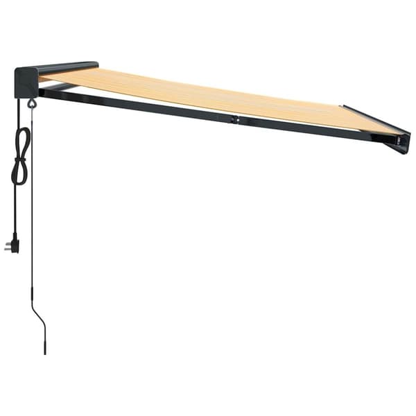 vidaXL Uttrekkbar markise gul og hvit 3,5x2,5 m stoff og aluminium