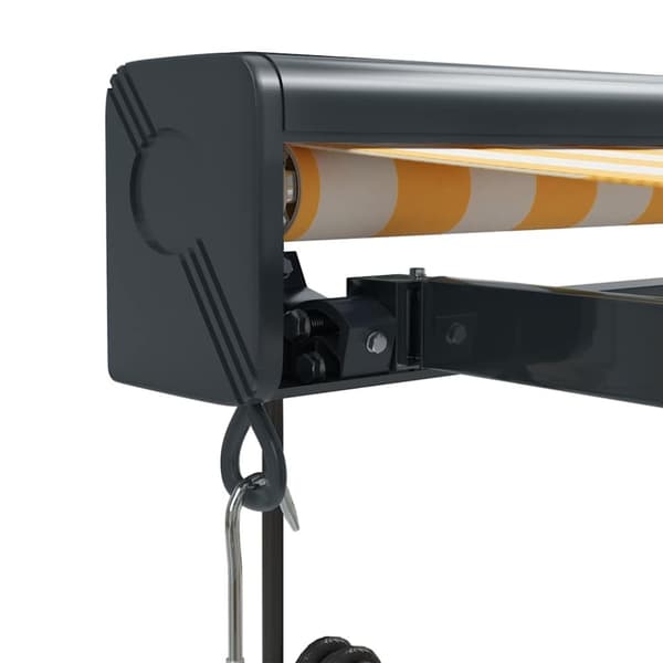 vidaXL Uttrekkbar markise gul og hvit 3,5x2,5 m stoff og aluminium
