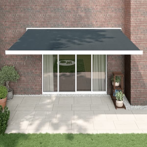 vidaXL foldemarkise 4x3 m stof og aluminium antracitgrå