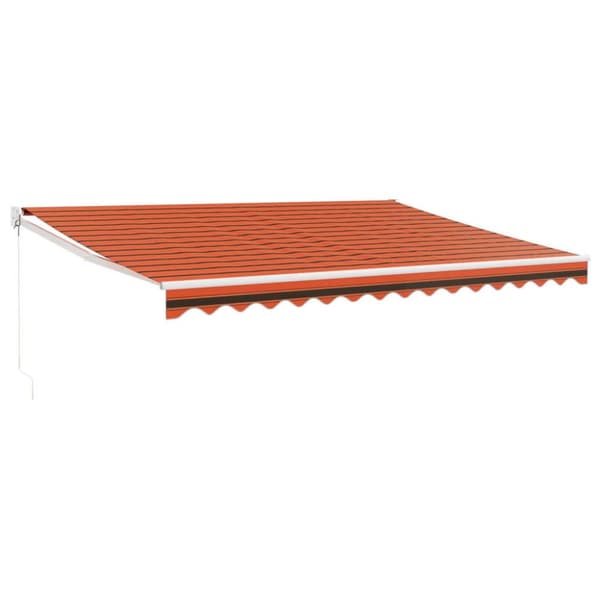 vidaXL Markis infällbar orange och brun 4,5x3 m tyg&aluminium