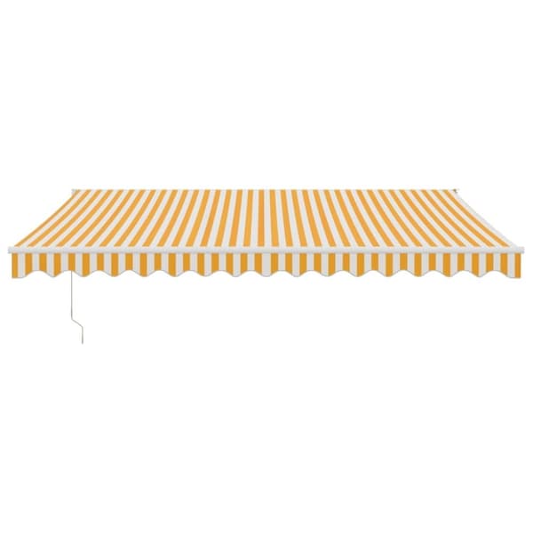 vidaXL Uttrekkbar markise gul og hvit 4x3 m stoff og aluminium