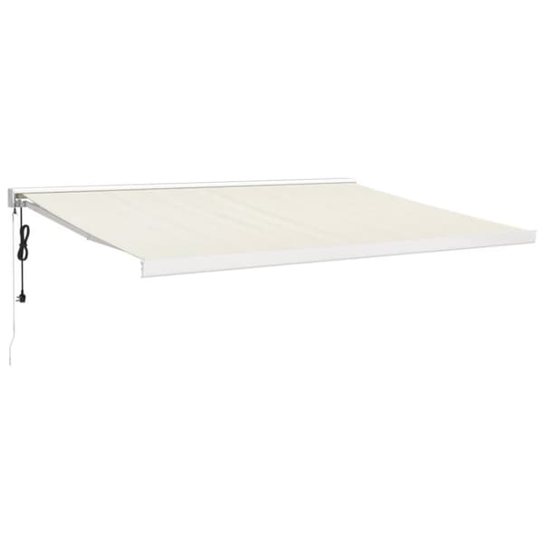 vidaXL Markis infällbar gräddvit 4x3 m tyg&aluminium