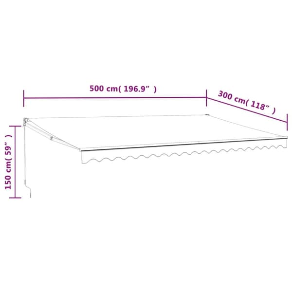 vidaXL Automatisk infällbar markis blå och vit 5x3 m