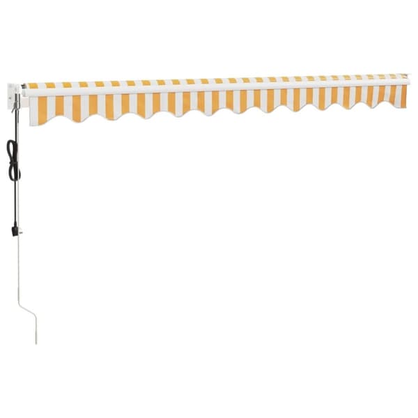 vidaXL Automatisk uttrekkbar markise gul og hvit 3,5x2,5 m