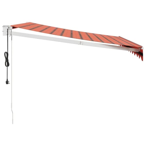 vidaXL Automatisk uttrekkbar markise oransje og brun 3,5x2,5 m