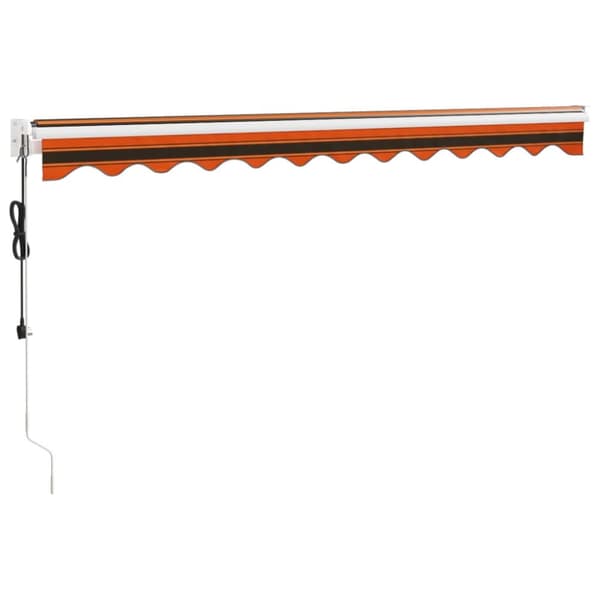 vidaXL Automatisk uttrekkbar markise oransje og brun 3,5x2,5 m