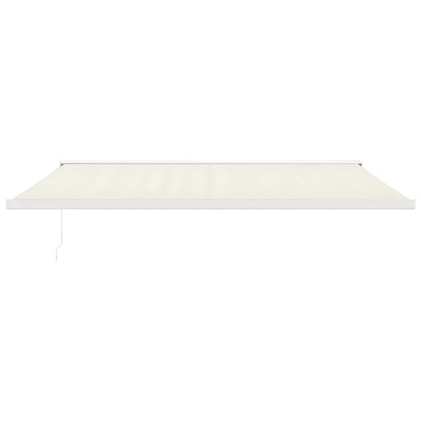 vidaXL Uttrekkbar markise kremhvit 5x3 m stoff og aluminium