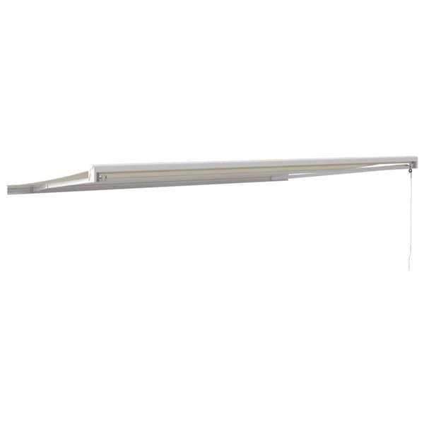 vidaXL Uttrekkbar markise kremhvit 5x3 m stoff og aluminium