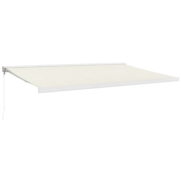 vidaXL Uttrekkbar markise kremhvit 5x3 m stoff og aluminium