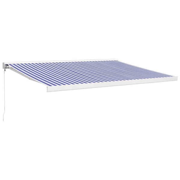 vidaXL Uttrekkbar markise blå og hvit 4x3 m stoff og aluminium