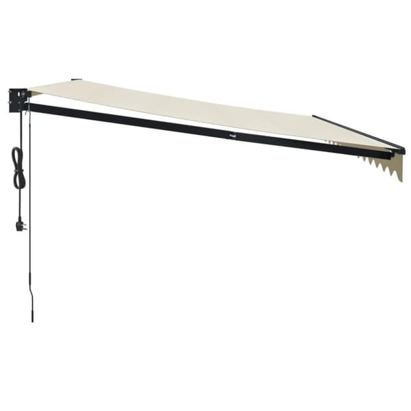 vidaXL Automatisk uttrekkbar markise kremhvit 4x3 m