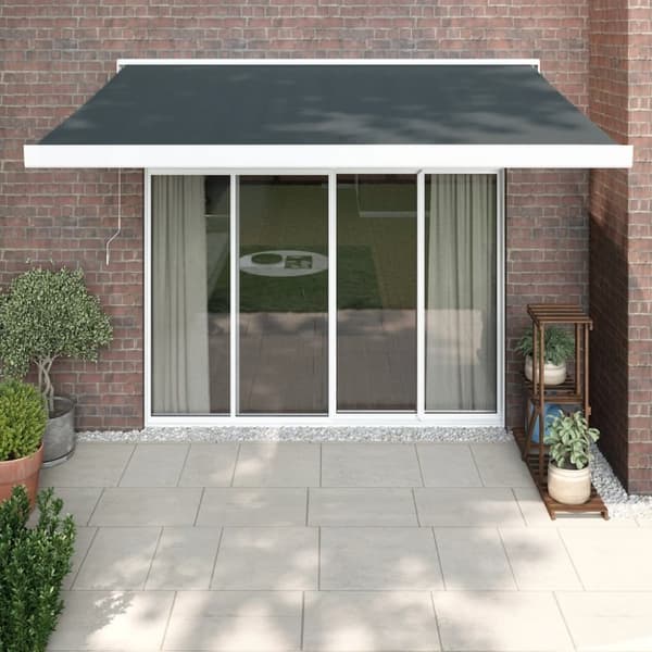 vidaXL Uttrekkbar markise antrasitt 3x2,5 m stoff og aluminium