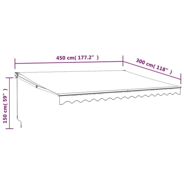 vidaXL Automaattisesti sisäänkelattava markiisi antrasiitti 4,5x3 m