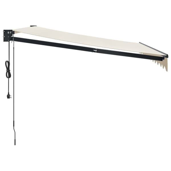 vidaXL Automatisk uttrekkbar markise kremhvit 3x2,5 m