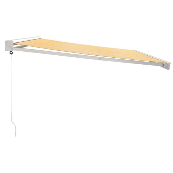 vidaXL Uttrekkbar markise gul og hvit 4,5x3 m stoff og aluminium