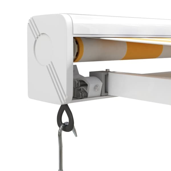 vidaXL Uttrekkbar markise gul og hvit 4,5x3 m stoff og aluminium
