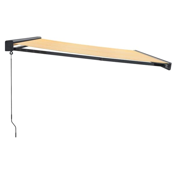 vidaXL Uttrekkbar markise gul og hvit 4x3 m stoff og aluminium