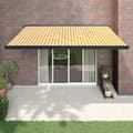 Miniatyrbillede 1 af 9: vidaXL foldemarkise manuel betjening 4x3 m stof aluminium gul hvid