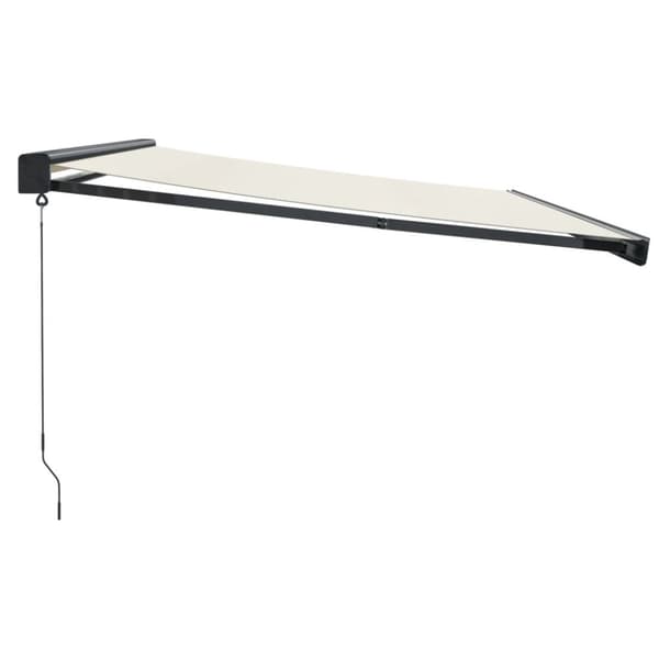 vidaXL Uttrekkbar markise kremhvit 4x3 m stoff og aluminium