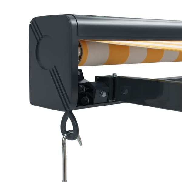 vidaXL Markis infällbar gul och vit 4,5x3 m tyg&aluminium