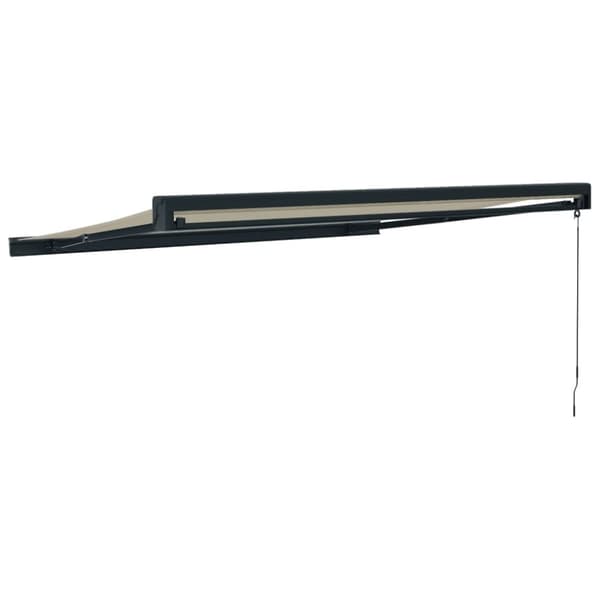 vidaXL Uttrekkbar markise kremhvit 3,5x2,5 m stoff og aluminium