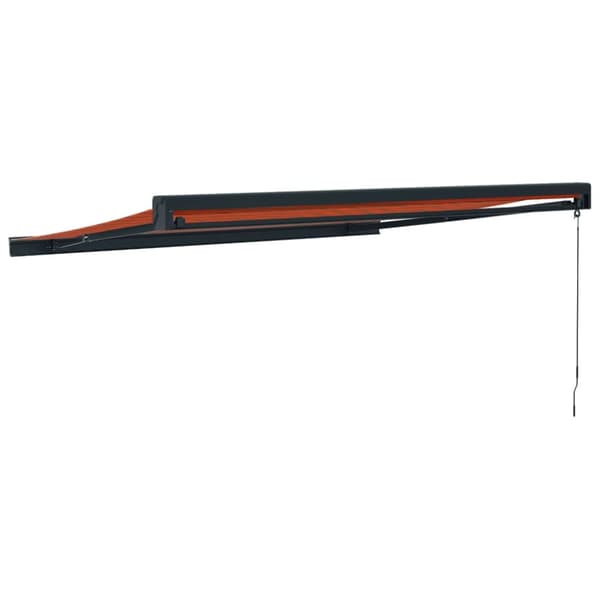 vidaXL Uttrekkbar markise oransje og brun 3,5x2,5 m stoff og aluminium