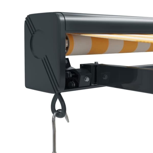 vidaXL Markis infällbar gul och vit 3,5x2,5 m tyg&aluminium