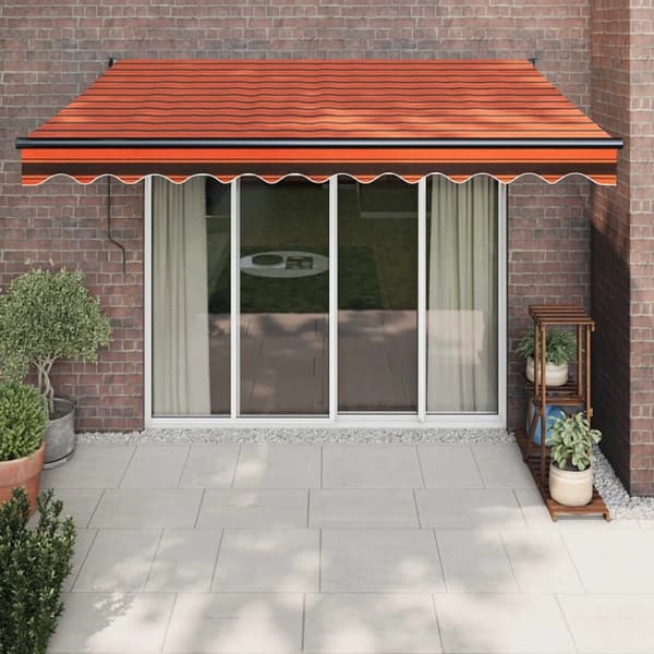 vidaXL Automatisk uttrekkbar markise oransje og brun 3,5x2,5 m