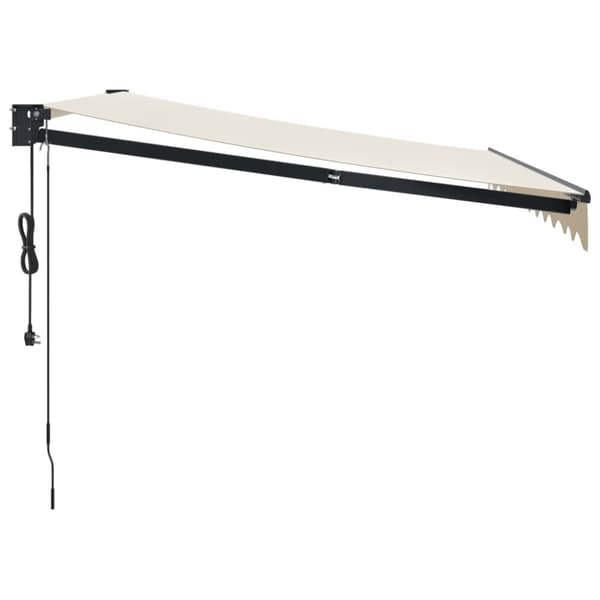 vidaXL Automatisk uttrekkbar markise kremhvit 3,5x2,5 m