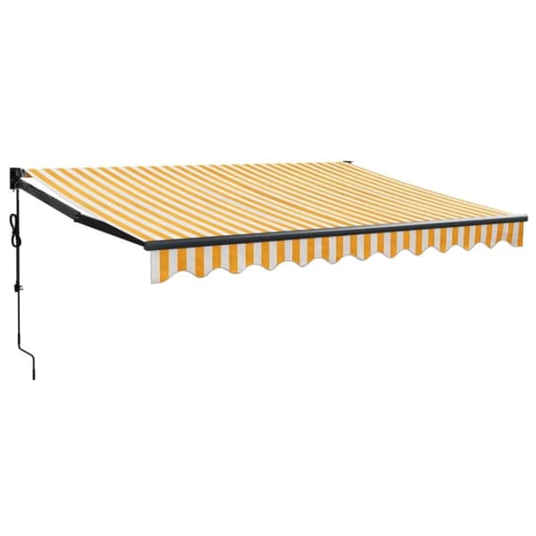 vidaXL Automatisk uttrekkbar markise gul og hvit 3,5x2,5 m