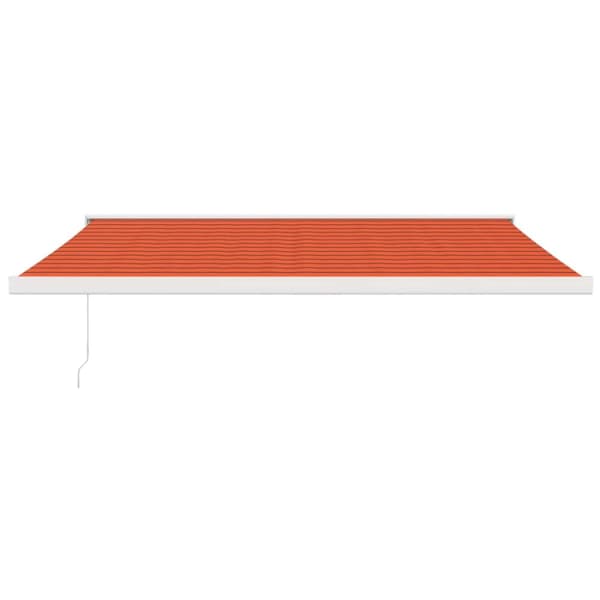 vidaXL Uttrekkbar markise oransje og brun 4,5x3 m stoff og aluminium