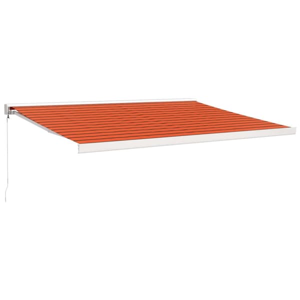 vidaXL Uttrekkbar markise oransje og brun 4,5x3 m stoff og aluminium