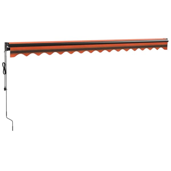 vidaXL Automatisk uttrekkbar markise oransje og brun 4,5x3 m