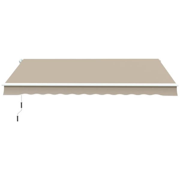 Rootz Markis - Solskydd - Infällbar - Med handvev - Metallram - Polyester - Blå + Beige - 3,95 x 2,45 x 3,50 m