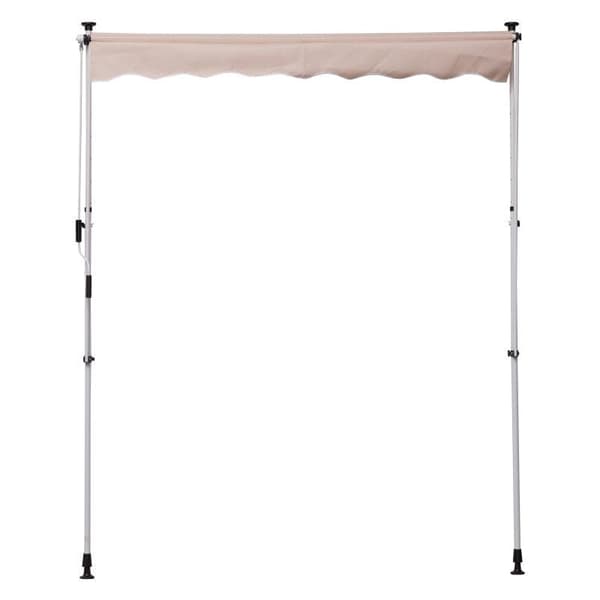 Rootz Markise - Klemmemarkise - Ledarmsmarkise - Solbeskyttelse - Foldearm - Håndsving - Aluminium - Cremefarvet - Hvid - 200 X 150 Cm