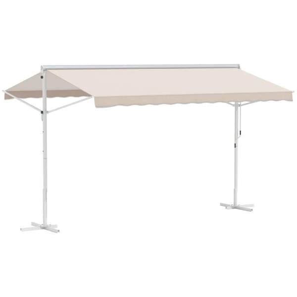 Rootz Markis - Ståmarkis - Trädgårdsmarkis - Justerbar lutning - Beige- 4 x 3 m
