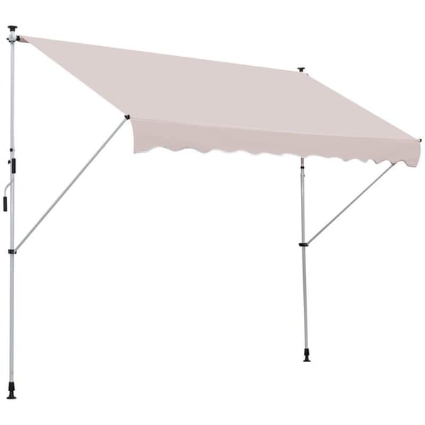 Rootz Markise - Ledarmsmarkise - Klemmemarkise - Solafskærmning - Foldearmshåndsving - Balkon - Beige - 300 x 150 cm
