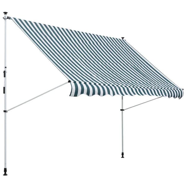 Rootz Clamp markiisi - Markiisi - Taittuva varsi markiisi - Korkeussäädettävä - Säänkestävä - Sininen/Valkoinen - 300 cm × 150 cm x 280 cm
