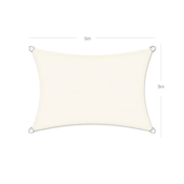 Rootz Markis - Solskydd - UV-skydd - Utomhusmarkis - Skyddsmarkis - Solskyddsmarkis - Skärmlösning - Beige Vit - 3 x 5 m (L x B)