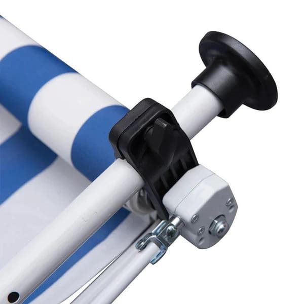 Rootz Awning - Articulated Arm Awning - Clamp Awning - Height Adjustable - Sun Protection - Folding Arm Hand Crank - Balcony - Blue/white - 300 x 150