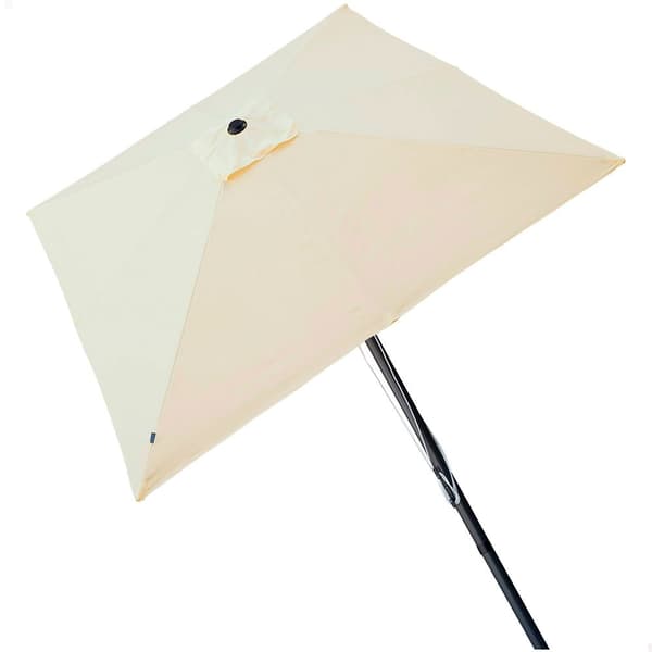 Aktive Fyrkant Aluminiumstång 300x300 Cm 48 Mm Höjd 270 Centimeter Uv Skydda Parasoll Dubbel Remskiva Systemet Beige