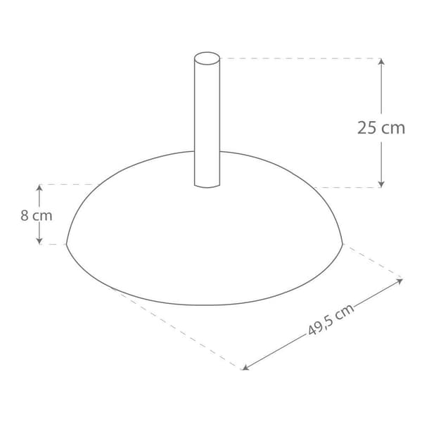 Aktive Rund Base Paraplycement 35-48 Mm Sort 49.55 x 33 cm