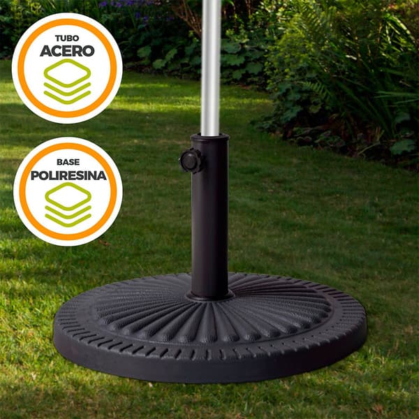 Aktive Base Paraply Polyresin Circular 38-48 Mm Sort 49 x 33 cm