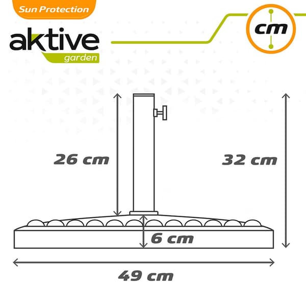Aktive Base Paraply Polyresin Circular 38-48 Mm Sort 49 x 33 cm