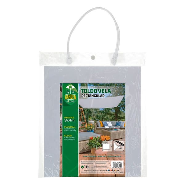 Aktive Skuggmarkis Rectangular 200x300 Centimeter Vit